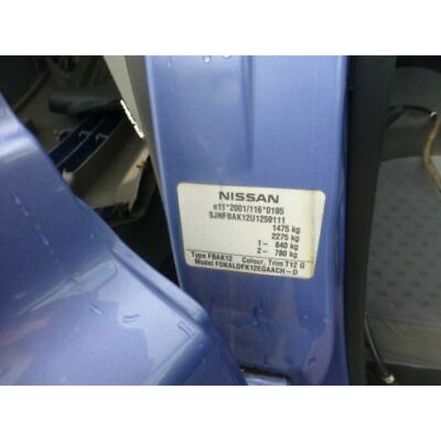 Heckklappe Nissan Micra K12 5 türig Farbcode T12 Farbe Cornflow Blue Blau