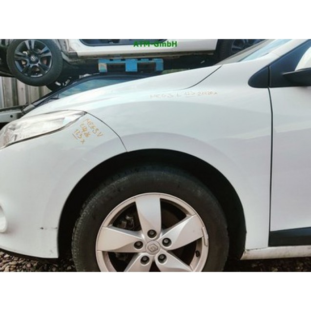 Kotflügel links Renault Megane 3 Farbcode DV369 Blanc Glacier Weiss Fahrerseite