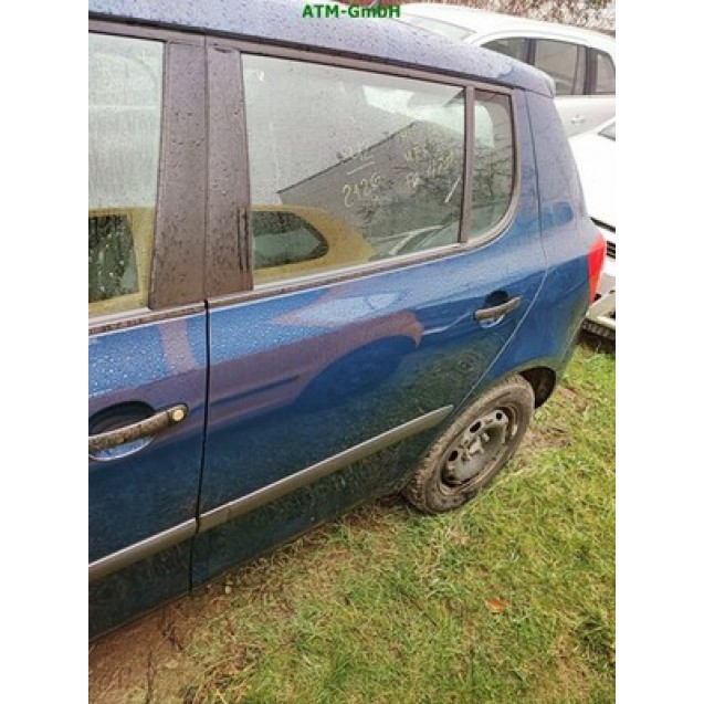 Tür hinten links Skoda Fabia 2 II Farbcode 4711 LF5A Farbe Blau Pacific Blue