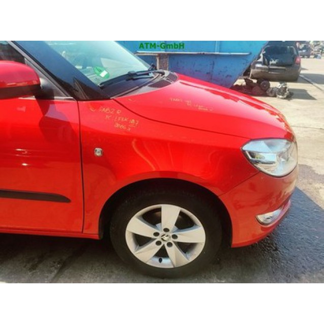 Kotflügel rechts Skoda Fabia 2 II Farbcode LF3K 8T8T Farbe Corridarot Rot